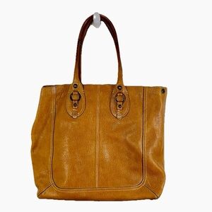 VTG Banana Republic Chatham XL Leather Tote Purse Overnight Cognac‎ Brown READ